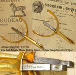 Fine Antique English "Pall Mall" Marked Gilt Bronze Riding Spurs, Equestrian Interest