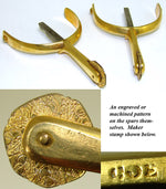 Fine Antique English "Pall Mall" Marked Gilt Bronze Riding Spurs, Equestrian Interest