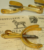 Fine Antique English "Pall Mall" Marked Gilt Bronze Riding Spurs, Equestrian Interest