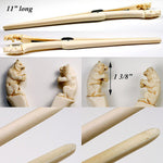 Antique Victorian Carved Ivory Wolf or Bear Glove Stretcher - Black Forest Germany Carving