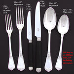 Elegant Antique French PUIFORCAT Sterling Silver 71pc Flatware Set, Louis XV Pattern