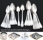 Elegant Antique French PUIFORCAT Sterling Silver 71pc Flatware Set, Louis XV Pattern