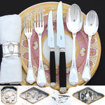 Elegant Antique French PUIFORCAT Sterling Silver 71pc Flatware Set, Louis XV Pattern