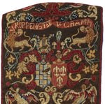 Superb Large Antique Armorial & Animal Needlepoint Tapestry, Lions, Doves, Fox, Family Crests for Pillow or Wall