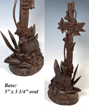 Antique 12.75" Tall Hand Carved Swiss Black Forest Crucifix Devotional with Lamb of God