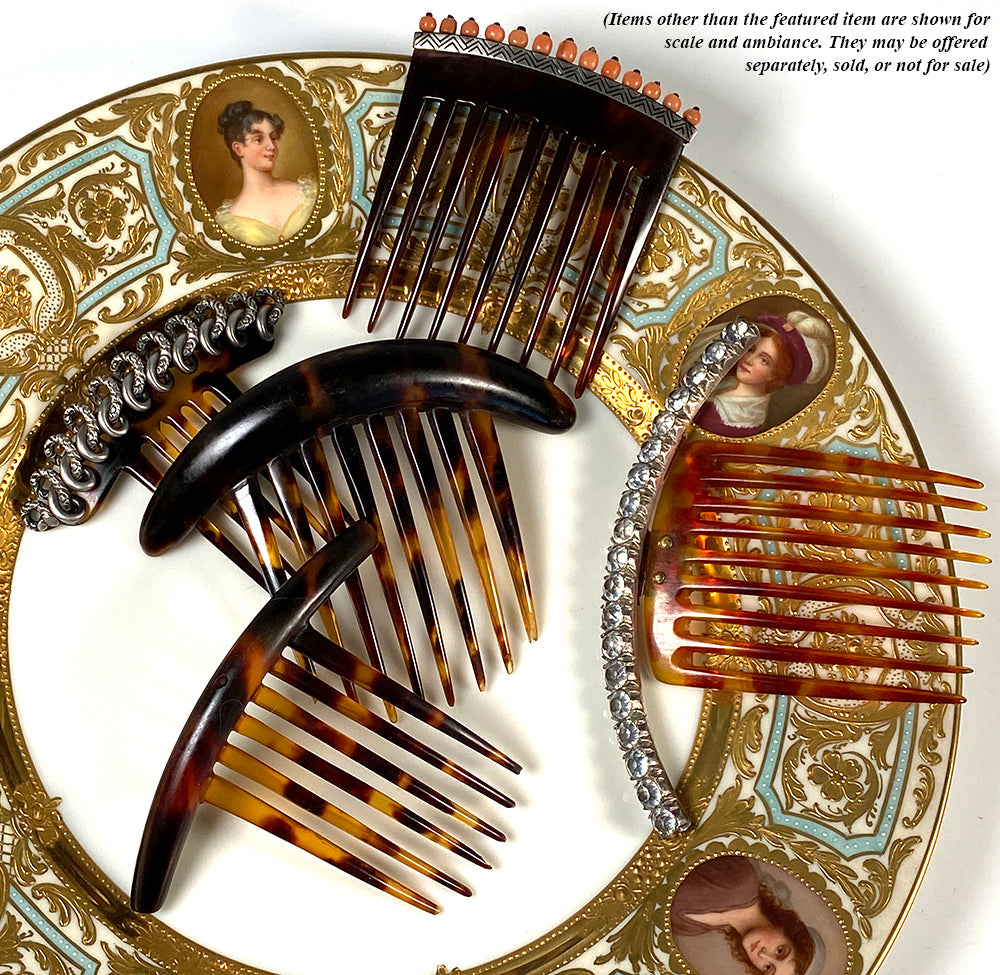 Large Antique French Chignon Hair Comb, 4.25