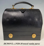 RARE c.1920-30 French Sterling Silver & Ivory Travel Vanity Valise, Purse by DUPONT, Dr. Bag Style