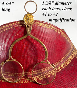 RARE c.1790s French Folding Lorgnette Spectacles, Incroyables et Merveilleux Jewelry, Fashion