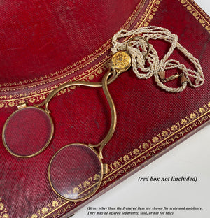 RARE c.1790s French Folding Lorgnette Spectacles, Incroyables et Merveilleux Jewelry, Fashion