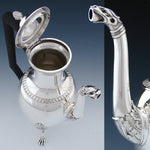 Antique French ODIOT Hallmarked Sterling Silver 4pc Coffee & Tea Service, Set, Empire Style