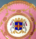 Elegant c.1755-71 Hand Painted French Manufactory du SEVRES Raised Gold Armorial 10.75" Plate