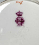 Stunning Set of 9 c. 1910 MINTON Heavy Encrusted Gold on White Porcelain Bread Plates