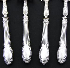 Antique French Sterling Silver 4p Hors d'Oeuvre Implement Set, Original Box