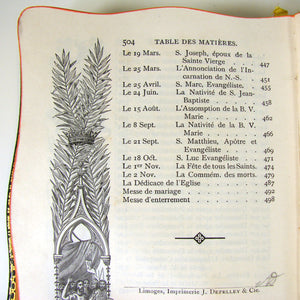 Antique French "Missel des Croisades", Missal or Prayer Book, Gilt Embossed Leather, Orig. Box