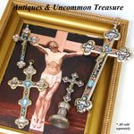 Antique Italian Micro Mosaic Cross or Crucifix, Grand Tour Rome Souvenir, St. Peters