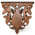 Antique Black Forest Carved 16.75" Wall Shelf, Foliage & Hunt Style Chamois Trophy Figure