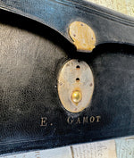 Antique French Leather Bank Folio, Accounting and Receipts Briefcase, Wallet, "E. Gamot"