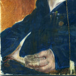 Antique Georgian Era Miniature Painting, Portrait of Man Holding Snuff Box in Ornate Gilt Frame