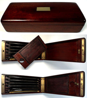 Fine Antique French Trousseau de Voyage, Semainier 7-day Razor Box, Coffret, Necessaire