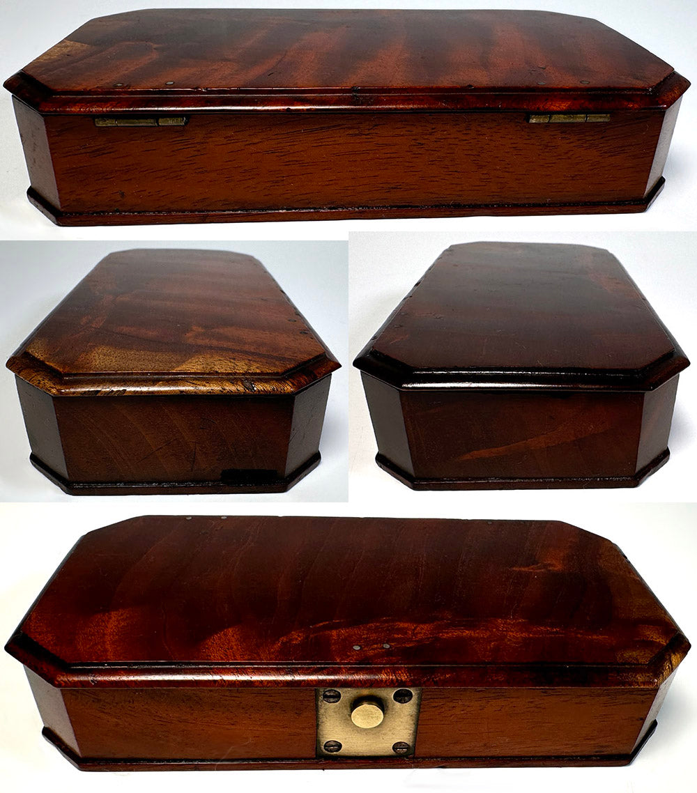 RARE Early 19th Century English Burl Box, Jeweler's Gold and Diamond Scale all Weights, Necessaire