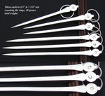 Charming Antique French Hallmarked Sterling Silver 6pc Skewer or Hatelet Set, 3.25” & 4.5"