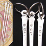 Lovely Antique French 1819-1838 Hallmarked Sterling Silver 3pc 8.5" Skewer or Hatelet Set