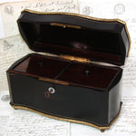 Antique French Napoleon III Era Double Well Tea Caddy Box, TAHAN, Paris with Boulle Inlay