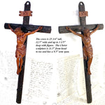 Fabulous Antique 26" Hand Carved Black Forest Style Crucifix, Wonderful Detail & Visual Appeal
