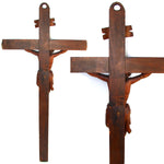 Fabulous Antique 26" Hand Carved Black Forest Style Crucifix, Wonderful Detail & Visual Appeal