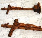 Fine Antique 17" Hand Carved Black Forest Style Crucifix, Expired Christ or Corpus, INRI Plaque