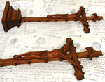 Fine Antique 17" Hand Carved Black Forest Style Crucifix, Expired Christ or Corpus, INRI Plaque