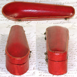 Antique French Sterling Silver 6pc Teaspoon Set in Coffin Shaped Leatherette Case, Etui