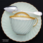 Antique French Sterling Silver 6pc Teaspoon Set in Coffin Shaped Leatherette Case, Etui