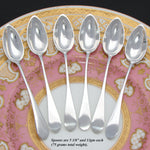 Antique French 1789-1809 Hallmarked Sterling Silver 6pc Teaspoon Set in Shaped & Tooled Leather Case, Etui