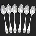Antique French 1789-1809 Hallmarked Sterling Silver 6pc Teaspoon Set in Shaped & Tooled Leather Case, Etui
