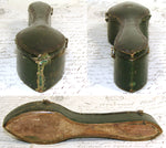 Elegant Antique French .800 (nearly sterling) Silver 6pc Teaspoon Set inShaped Green Leather Case, Etui