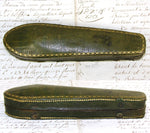 Antique French Gold Plated Solid Silver 6pc Teaspoon Set in Embossed Leather Coffin Shaped Case