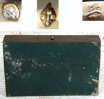 Antique French 18k Gold on Silver "Vermeil" 6pc Teaspoon Set in Brass "Cafe" Inlaid Rosewood Box