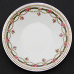 Antique French Vermeil on Sterling Silver & Porcelain Expresso Cup & Saucer Set, Floral Garland