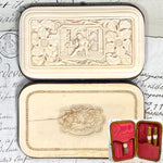 Antique Victorian Era Cigar or Spectacles Case, Purse, Exquisite Hand Carved Ivory