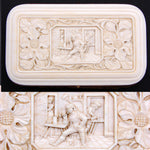 Antique Victorian Era Cigar or Spectacles Case, Purse, Exquisite Hand Carved Ivory