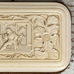 Antique Victorian Era Cigar or Spectacles Case, Purse, Exquisite Hand Carved Ivory