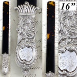 Antique English Hallmarked Sterling Silver & Tortoise Shell 15.75" Text or Book Page Turner