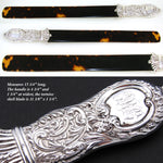 Antique English Hallmarked Sterling Silver & Tortoise Shell 15.75" Text or Book Page Turner