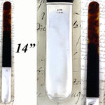 Antique English Hallmarked Sterling Silver & Tortoise Shell 14.25" Text or Book Page Turner