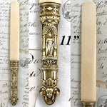 Antique Victorian Era Figural Brass or Bronze & Genuine Ivory Letter Opener or Page Turner