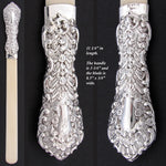 Antique English Hallmarked Sterling Silver & Genuine Ivory 11.25" Text or Book Page Turner