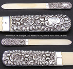 Antique English Hallmarked Sterling Silver & Genuine Ivory 10 1/8" Text or Book Page Turner
