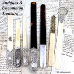 Antique English Hallmarked Sterling Silver & Genuine Ivory 10 1/8" Text or Book Page Turner