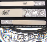 Elegant Antique English Hallmarked Sterling Silver & Ivory 10.5" Text or Book Page Turner